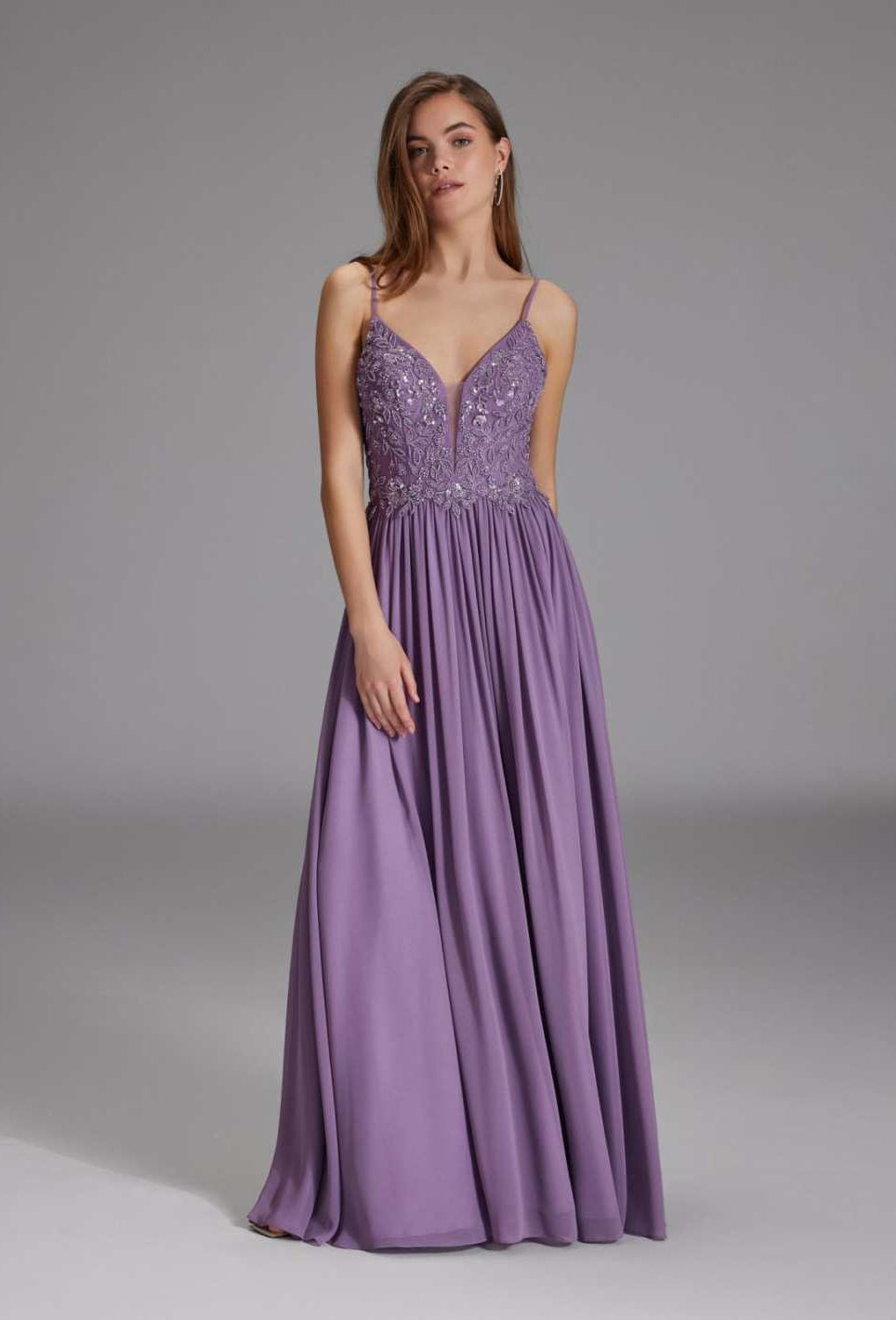 Chiffonkleid mit Bindeband am Rücken