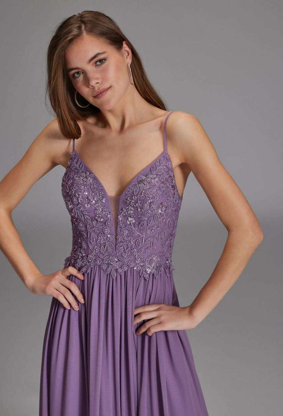 Chiffonkleid mit Bindeband am Rücken