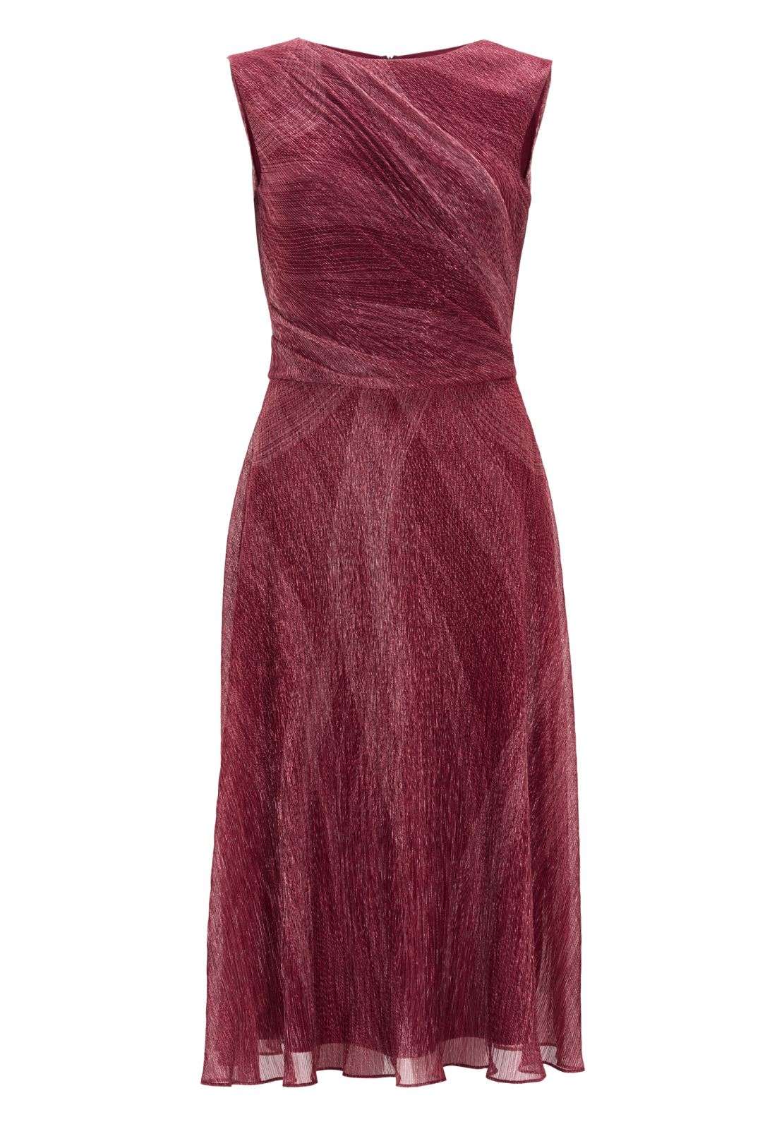 Plissiertes Kleid mit Metallicfäden