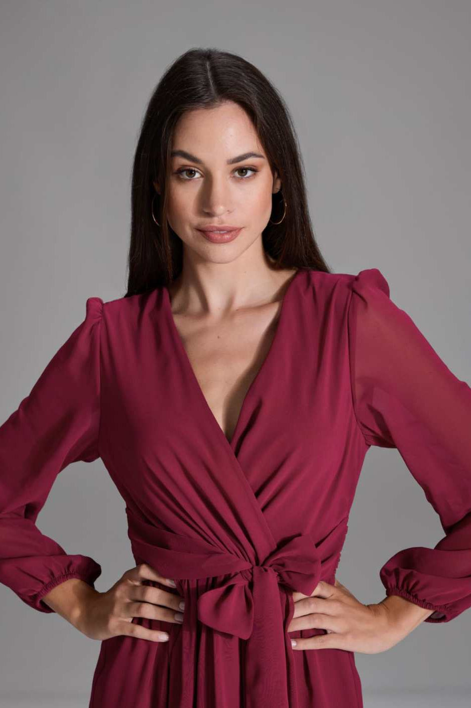 Chiffon Kleid in Wickel Optik