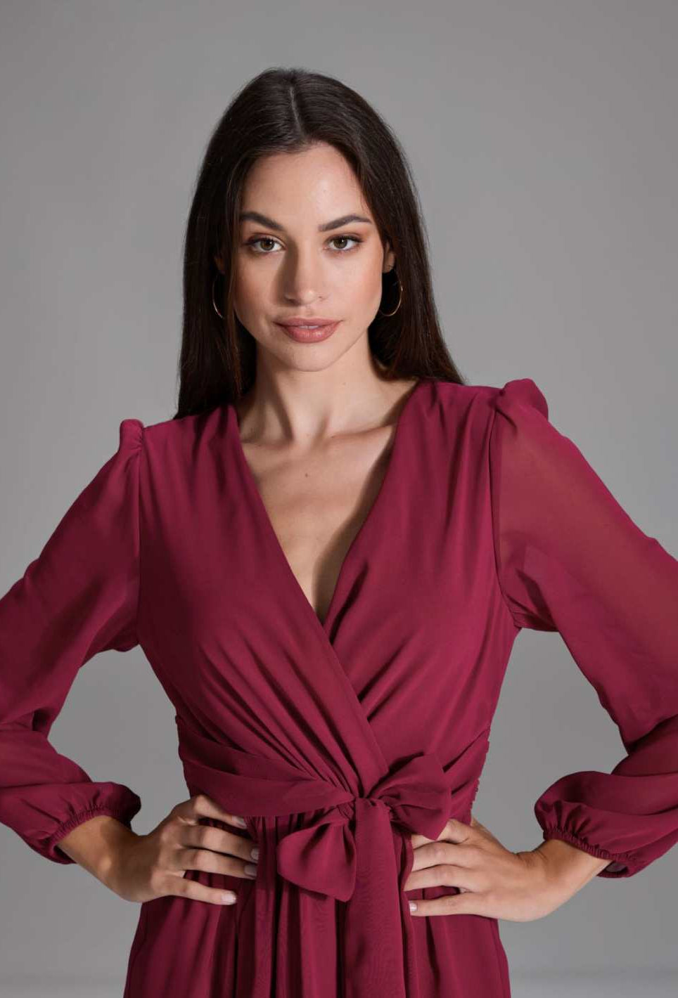 Chiffon Kleid in Wickel Optik