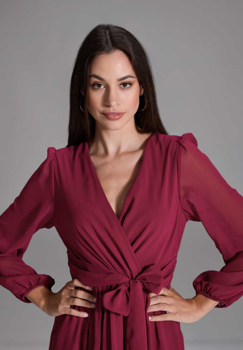 Chiffon Kleid in Wickel Optik