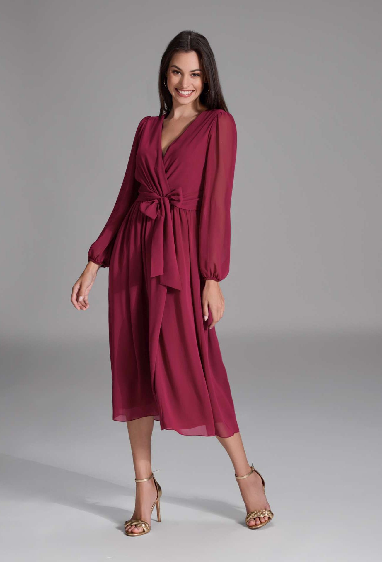 Chiffon Kleid in Wickel Optik