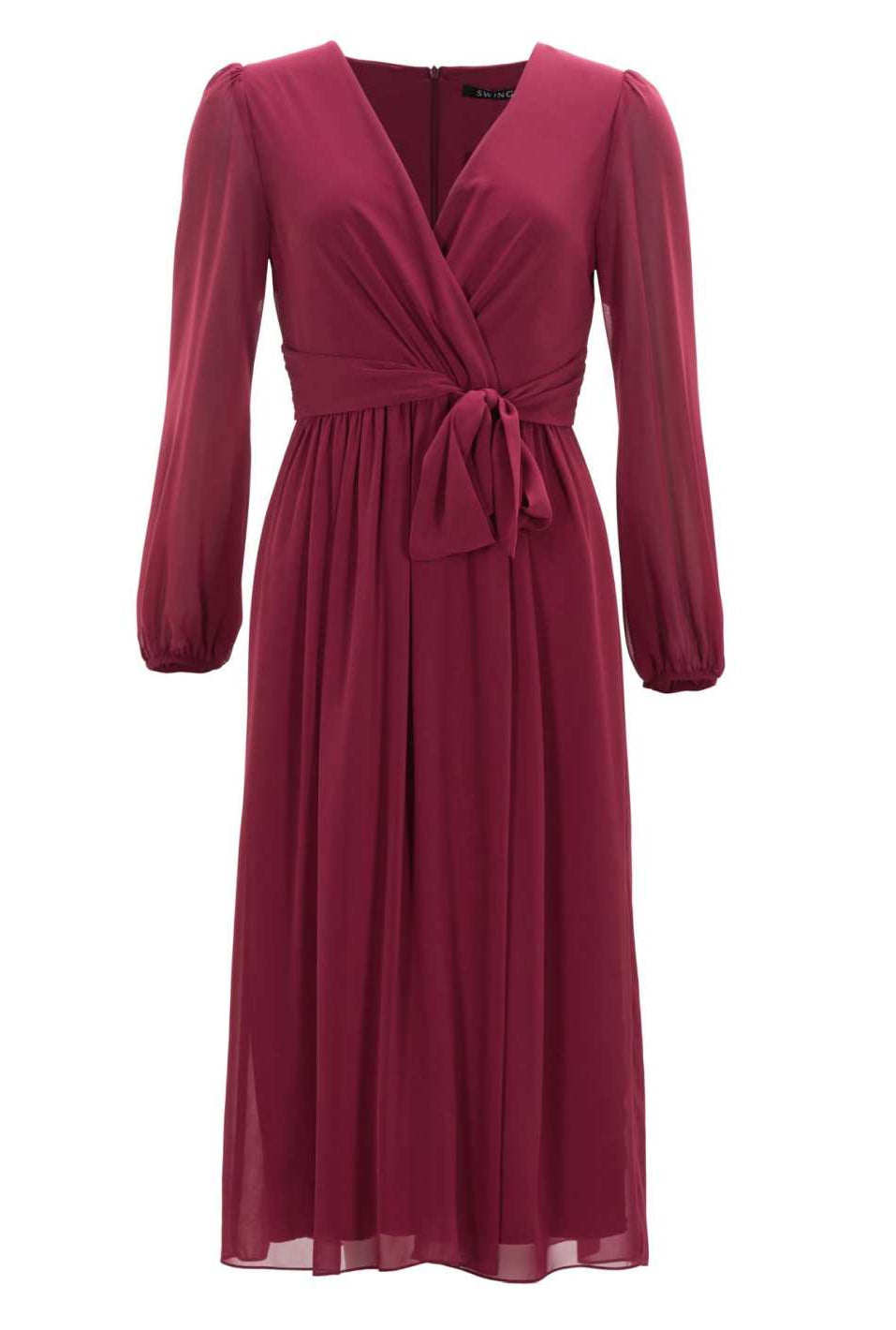 Chiffon Kleid in Wickel Optik