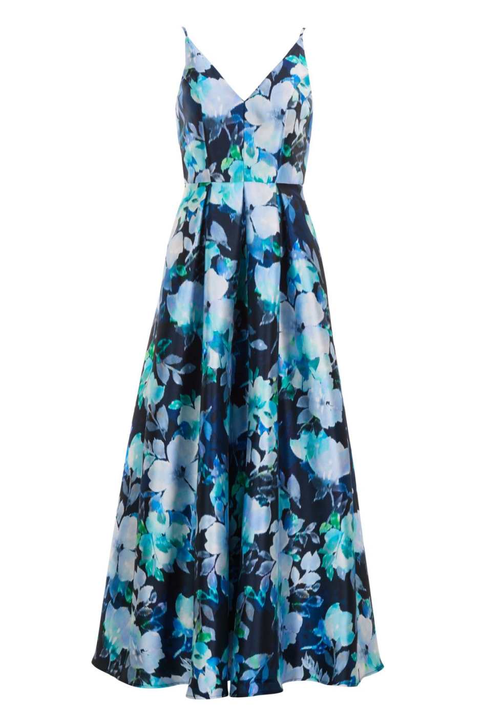 Abendkleid aus bedrucktem Twill