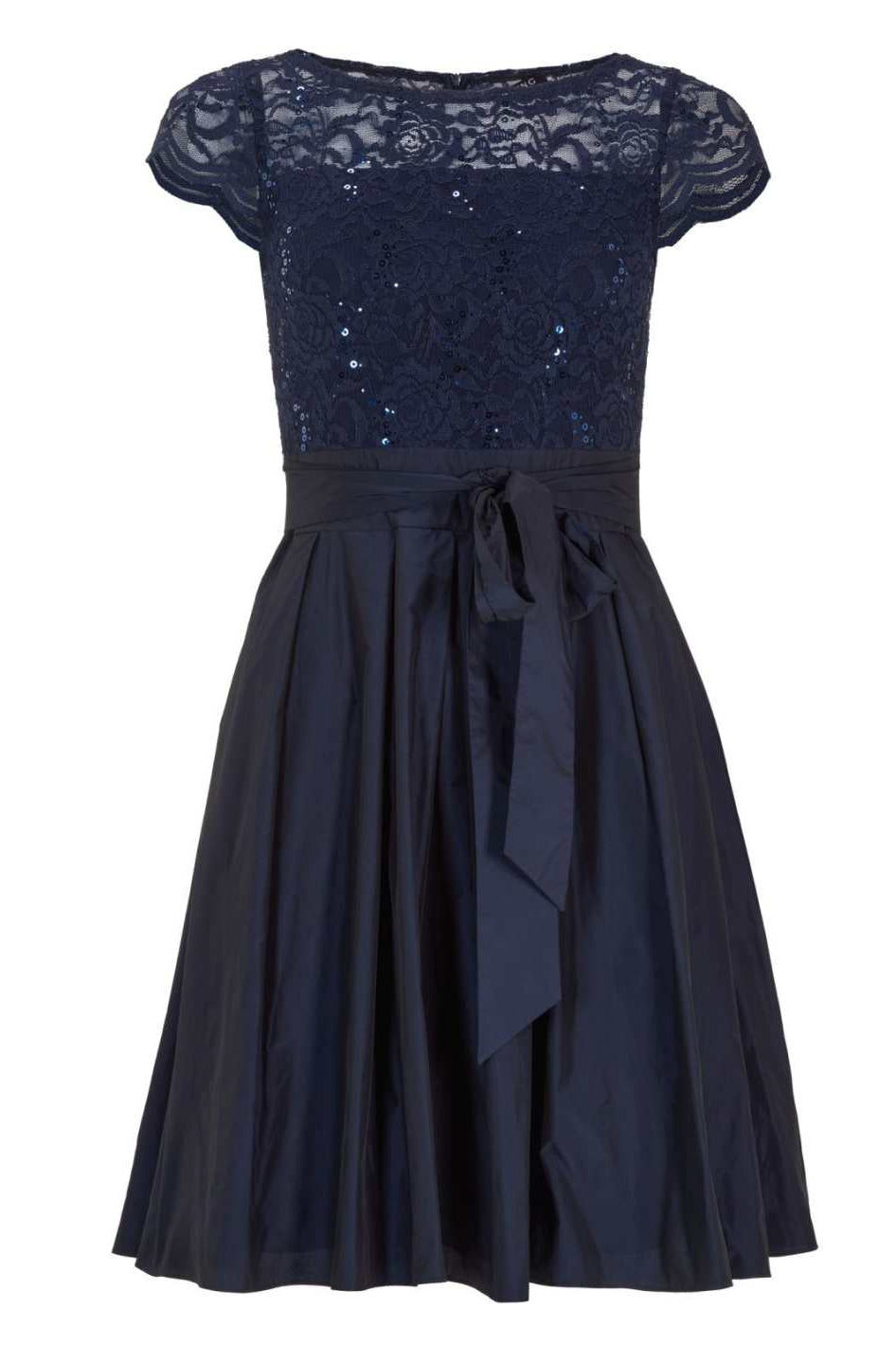 Cocktailkleid aus Taft und Spitze