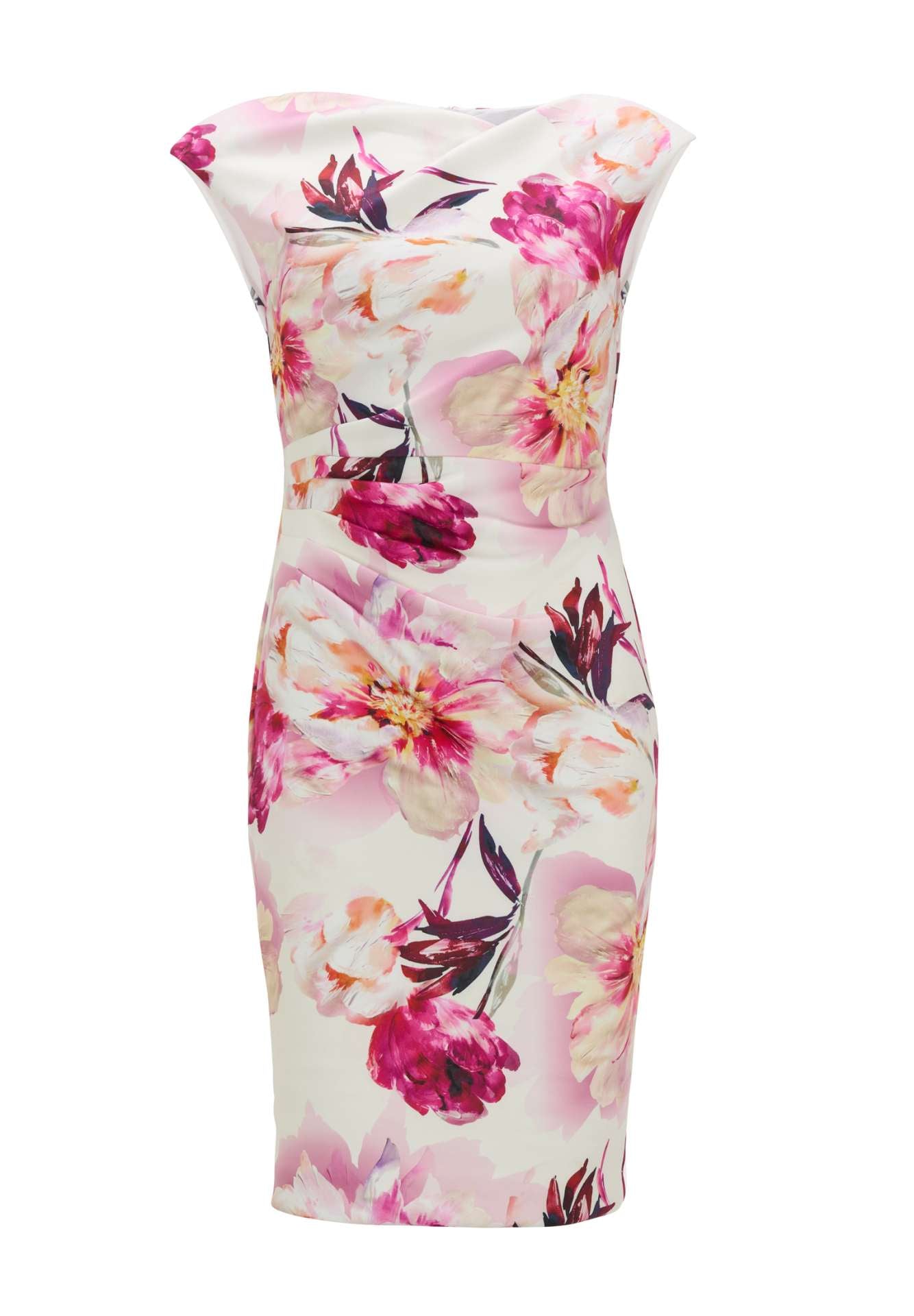 Scuba-Tageskleid mit Drappierung