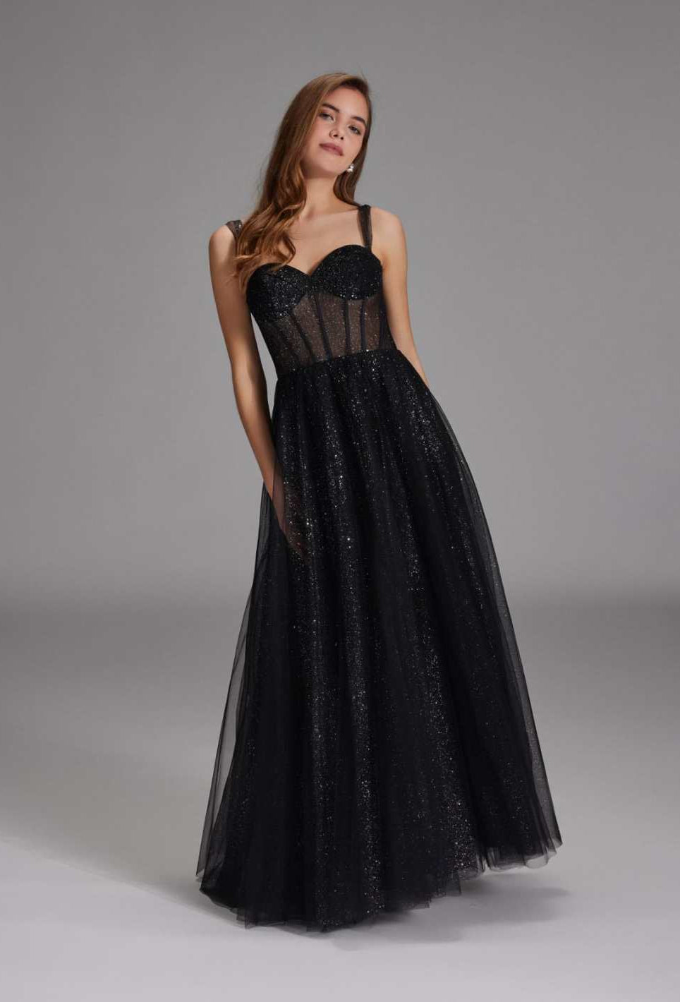 Tüllrobe mit Schimmereffekt