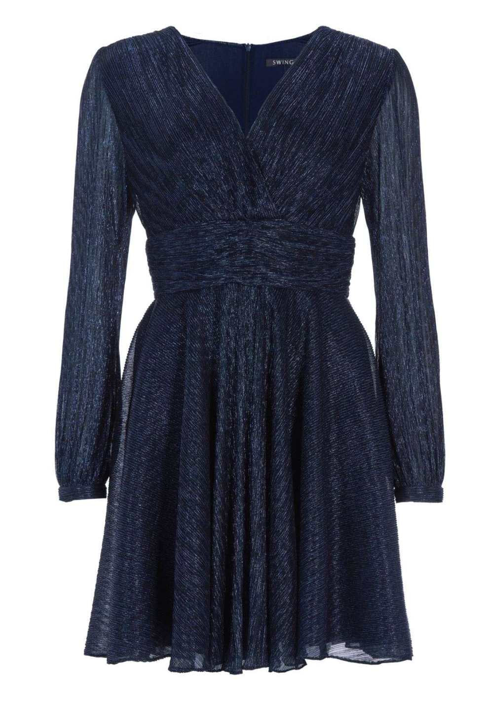 Kurzes Cocktailkleid aus Plissee Jersey