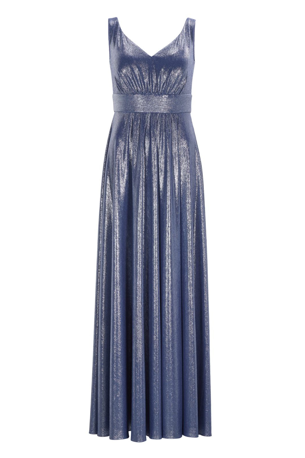 Abendkleid aus foliertem Jersey mit Beinschlitz