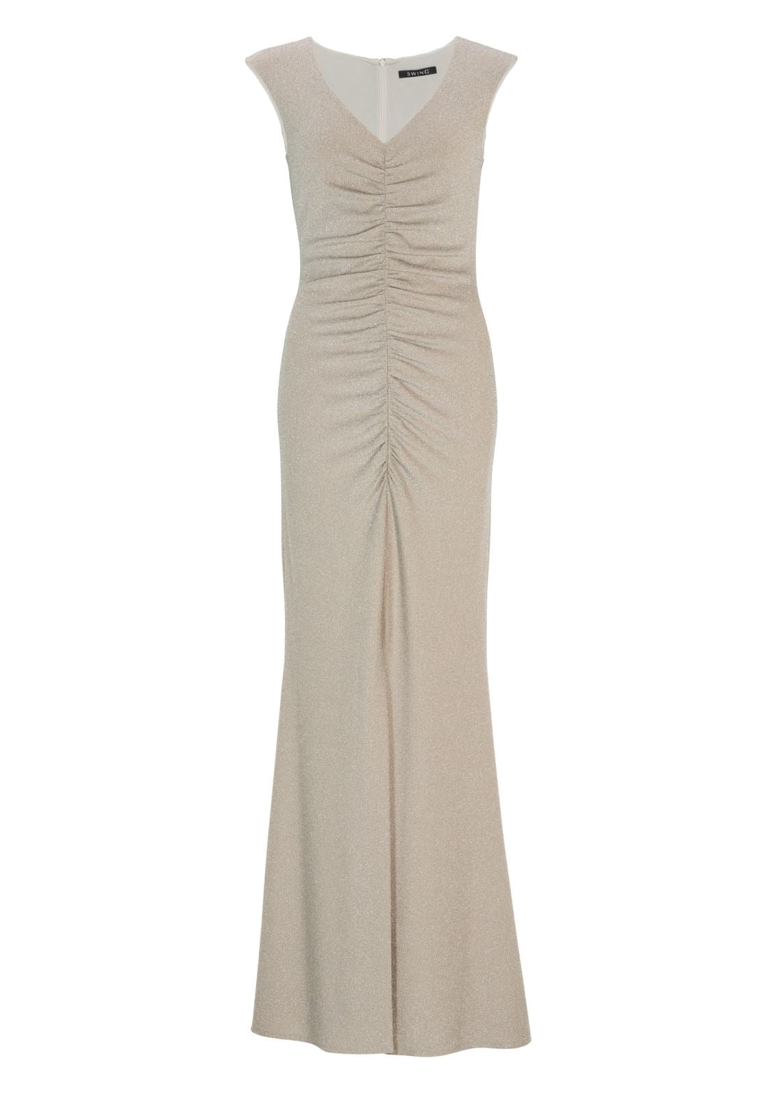 Abendkleid aus Glitzerjersey mit Raffung