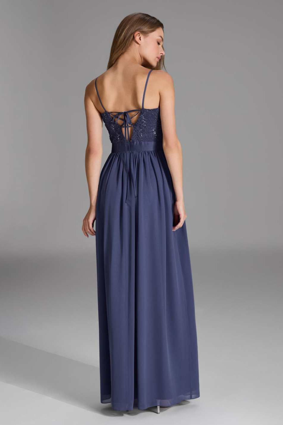 Abendkleid aus Spitze-Chiffon-Mix