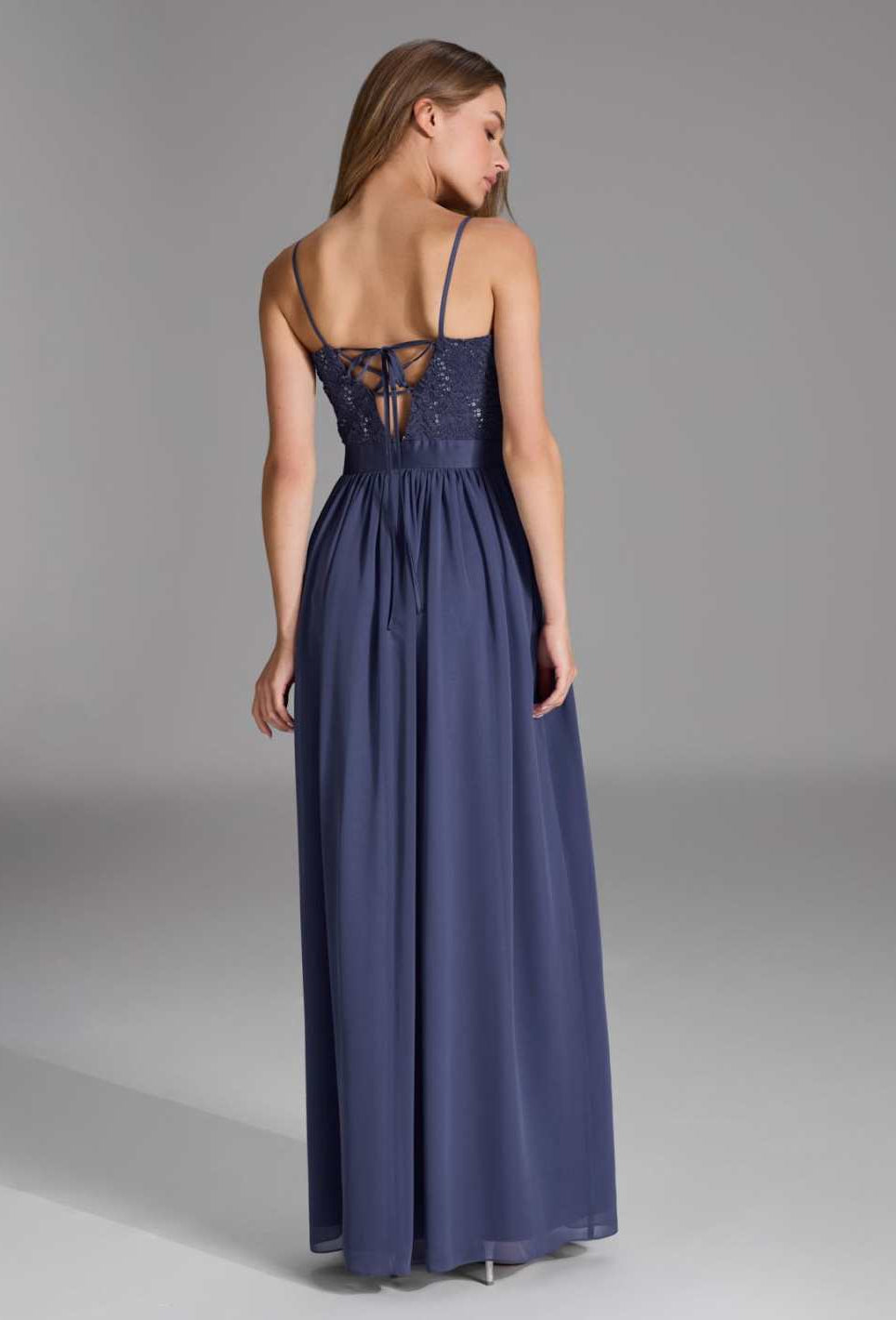 Abendkleid aus Spitze-Chiffon-Mix