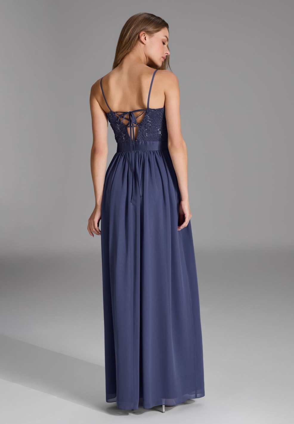 Abendkleid aus Spitze-Chiffon-Mix