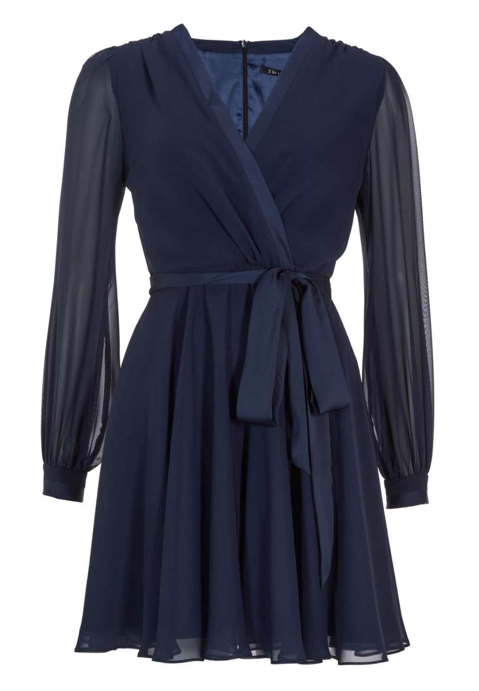 Cocktailkleid aus Chiffon mit Satin Kanten