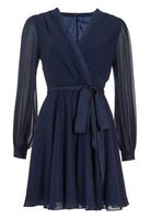 Cocktailkleid aus Chiffon mit Satin Kanten