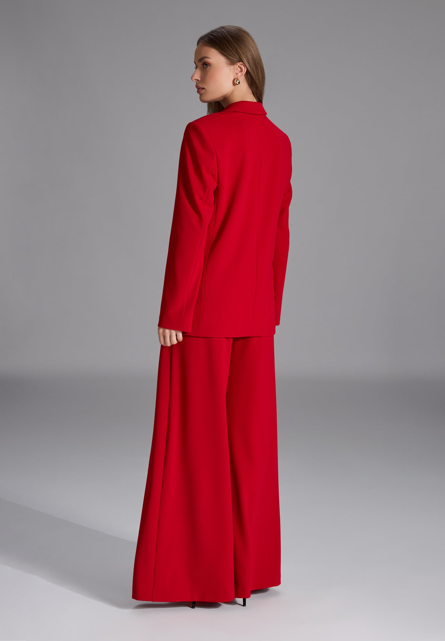 Weite Palazzo Pant aus Crepe Jersey mit Taschen