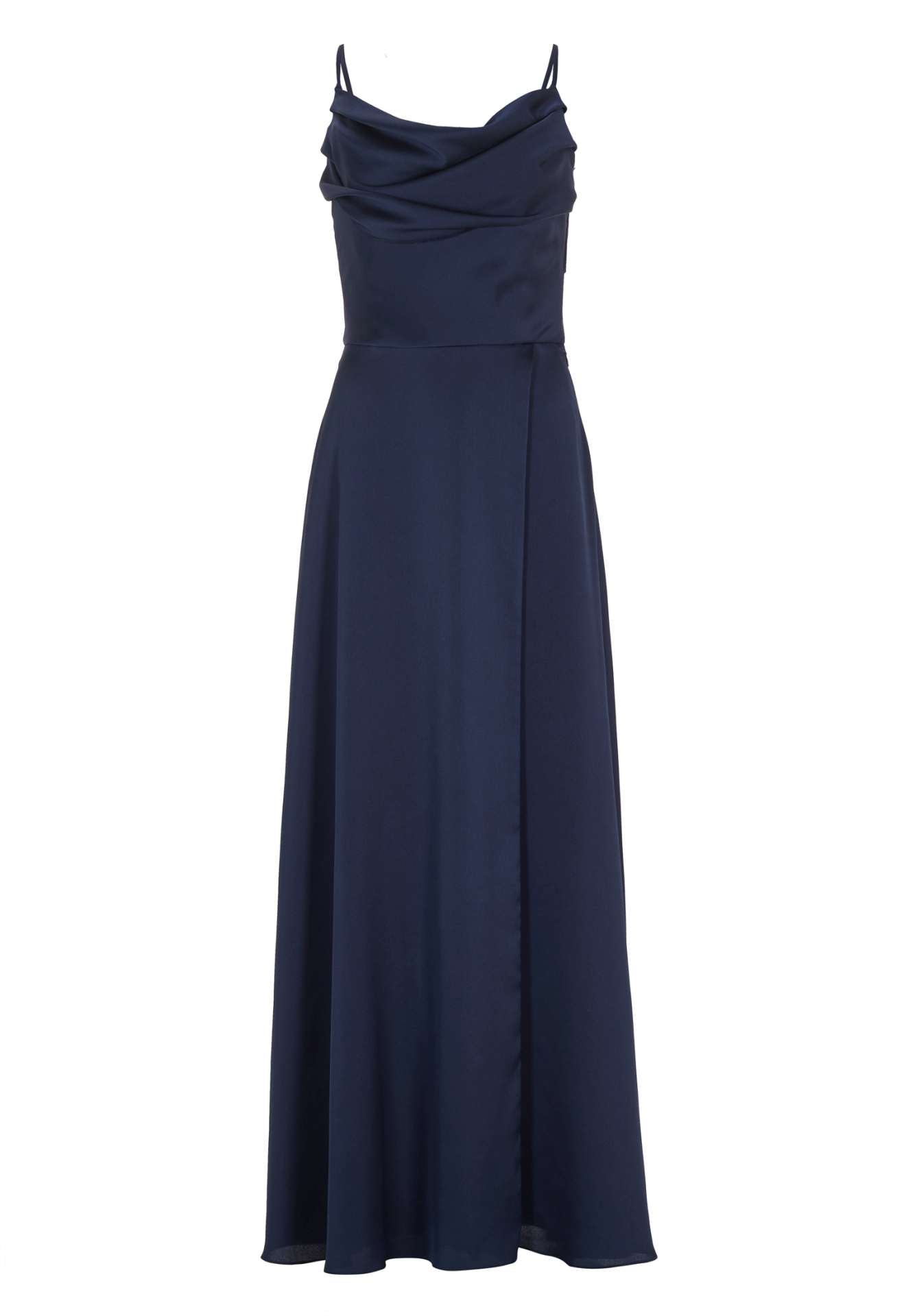 Abendkleid aus Satin mit Rückseite in Rock-Top-Optik