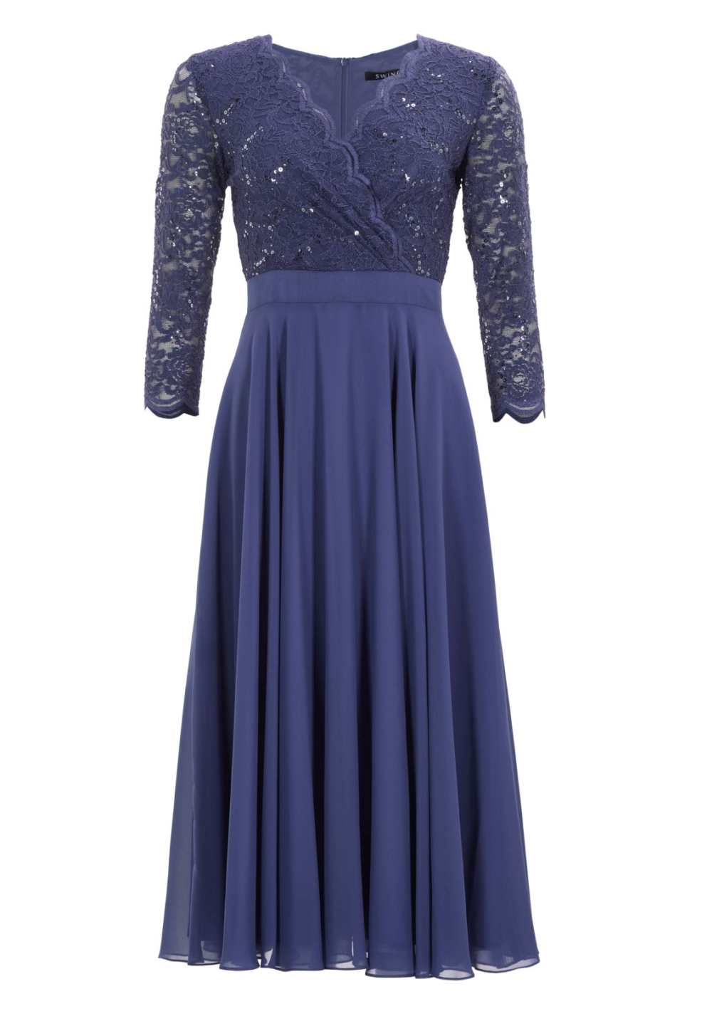 Cocktailkleid aus Material-Mix