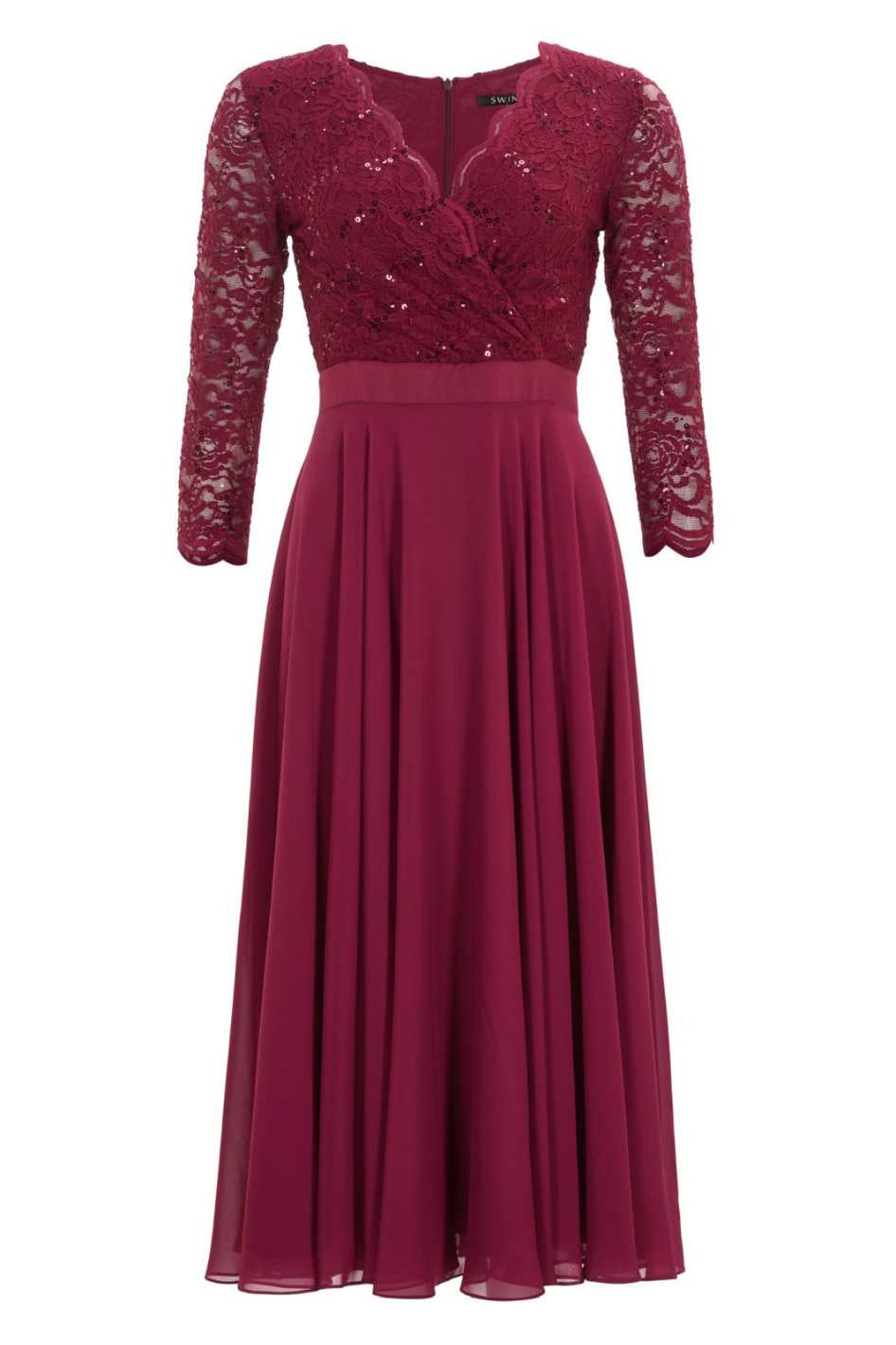 Cocktailkleid aus Material-Mix