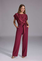 Jumpsuit mit geradem Beinschnitt ruby red
