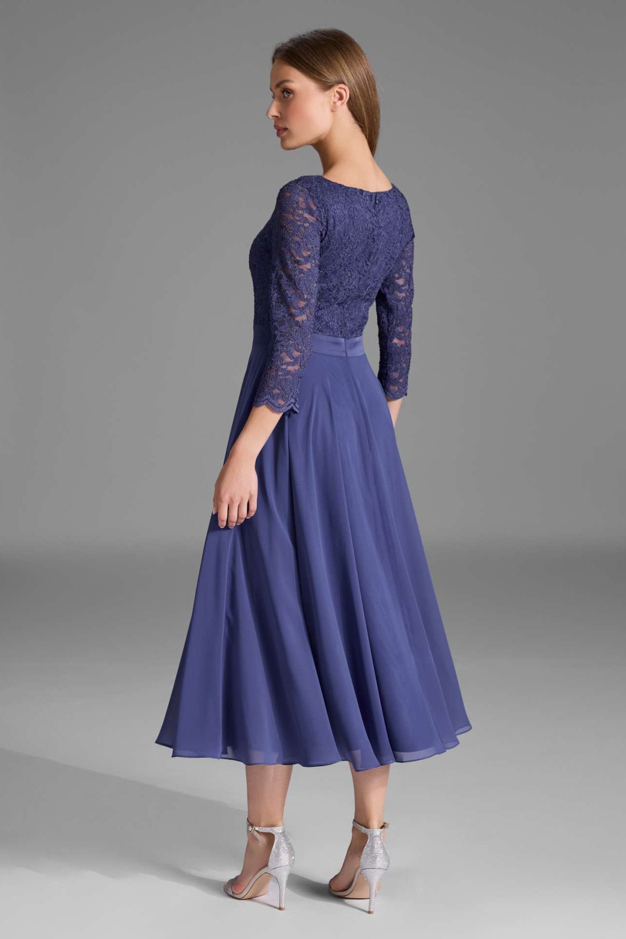 Midikleid mit fließendem Chiffon-Rock