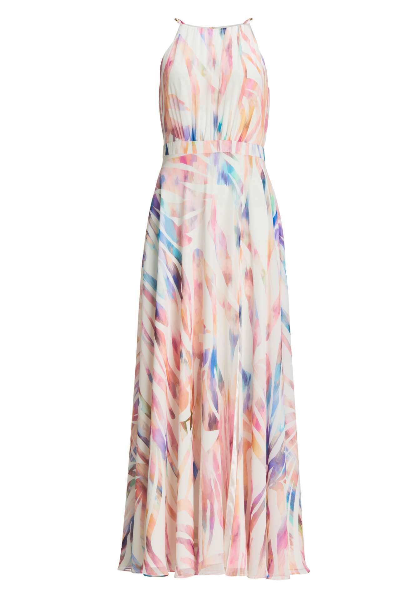 Abendkleid aus Crinkle Chiffon mit Animal Print