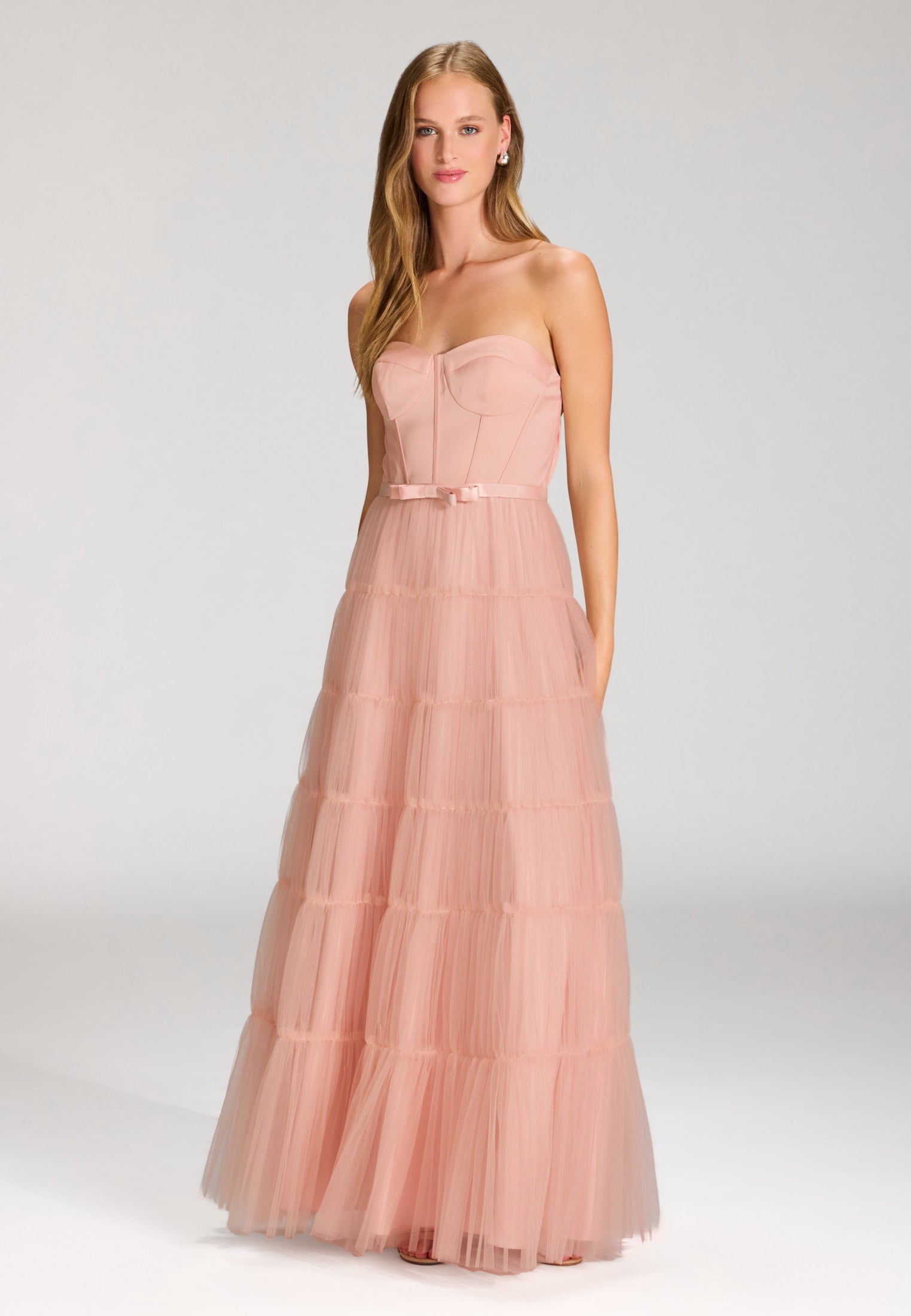 Corsagenkleid mit Tüllrock apricot blush