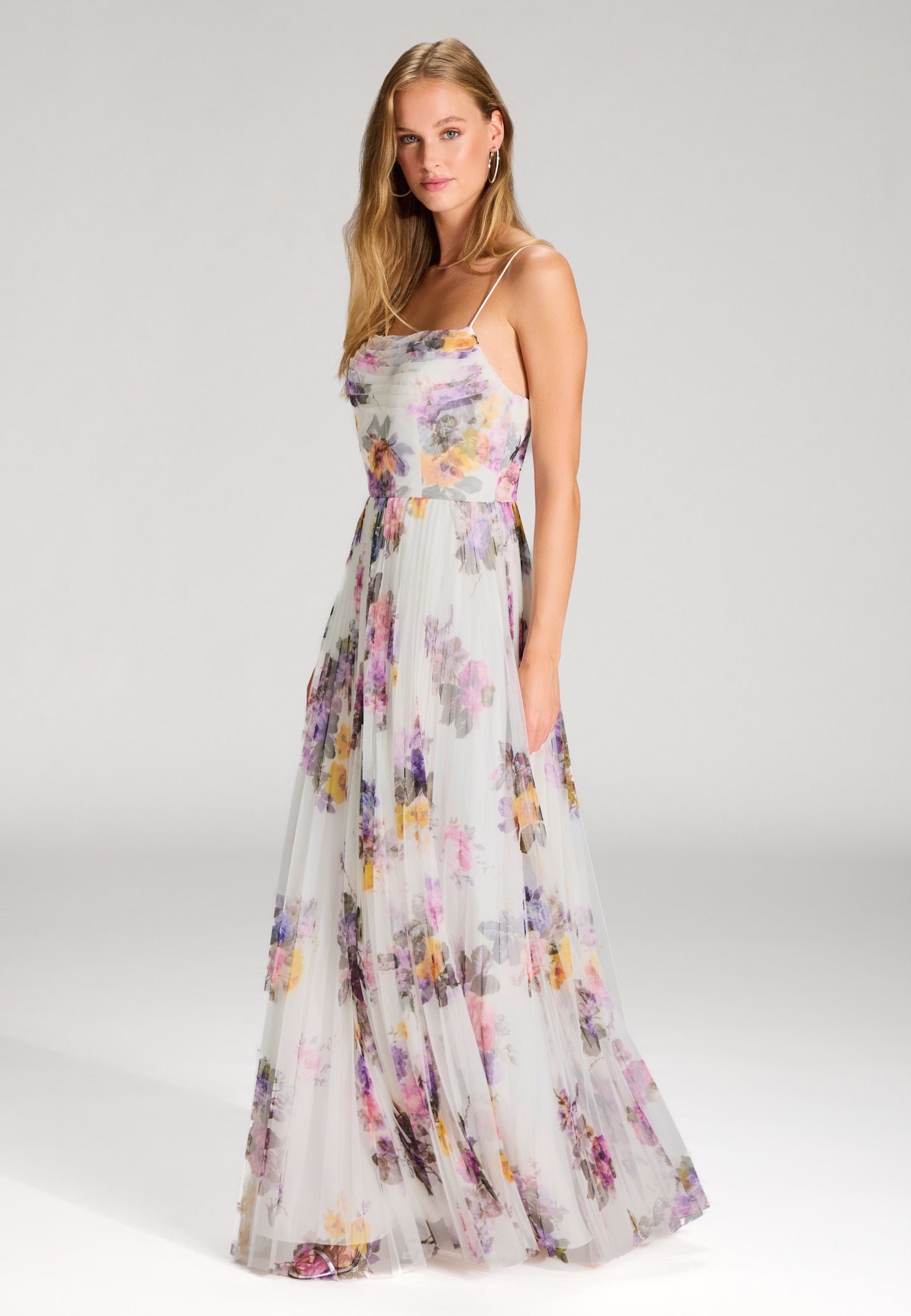 Printkleid mit plissiertem Rock