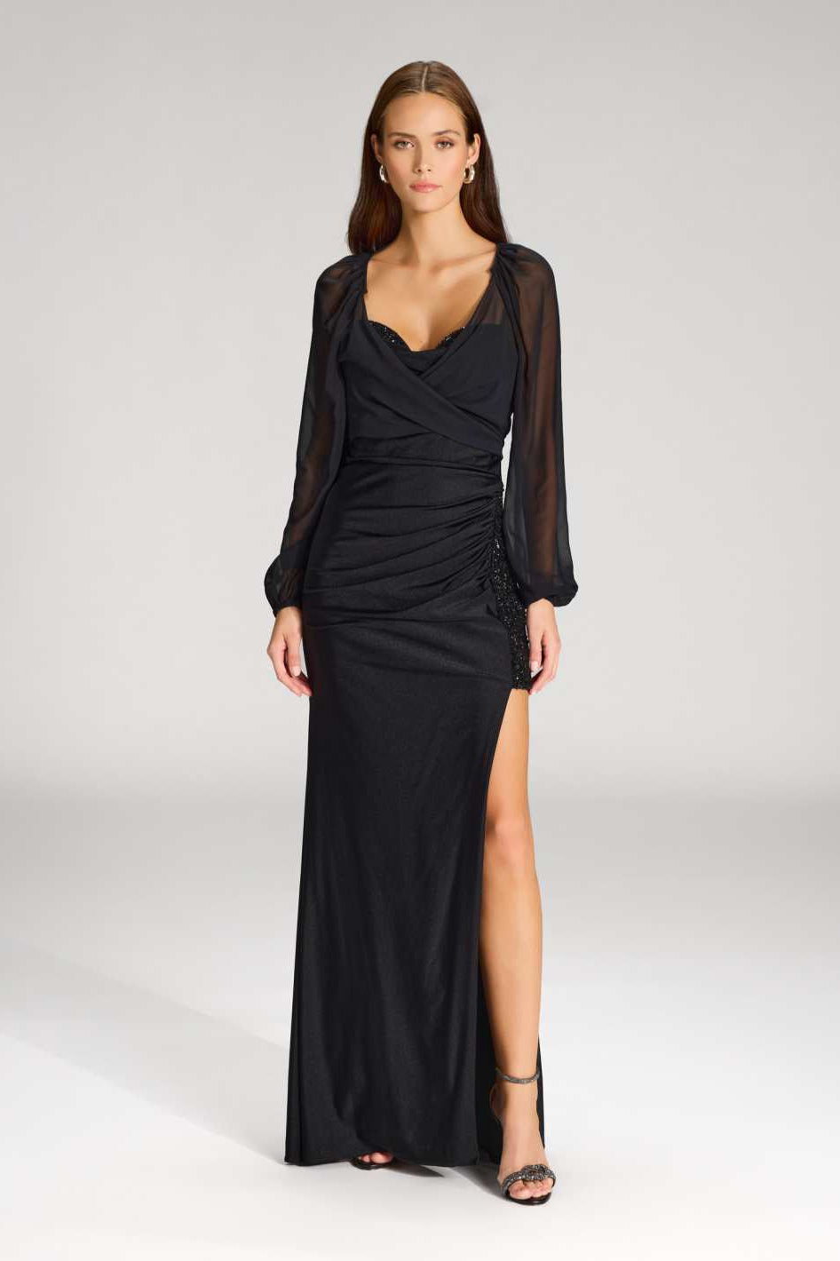 Wickelbolero mit langen Ärmeln black