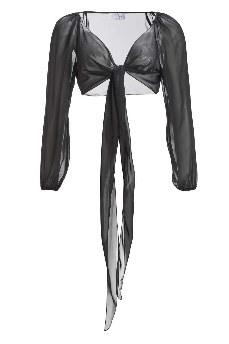 Wickelbolero mit langen Ärmeln