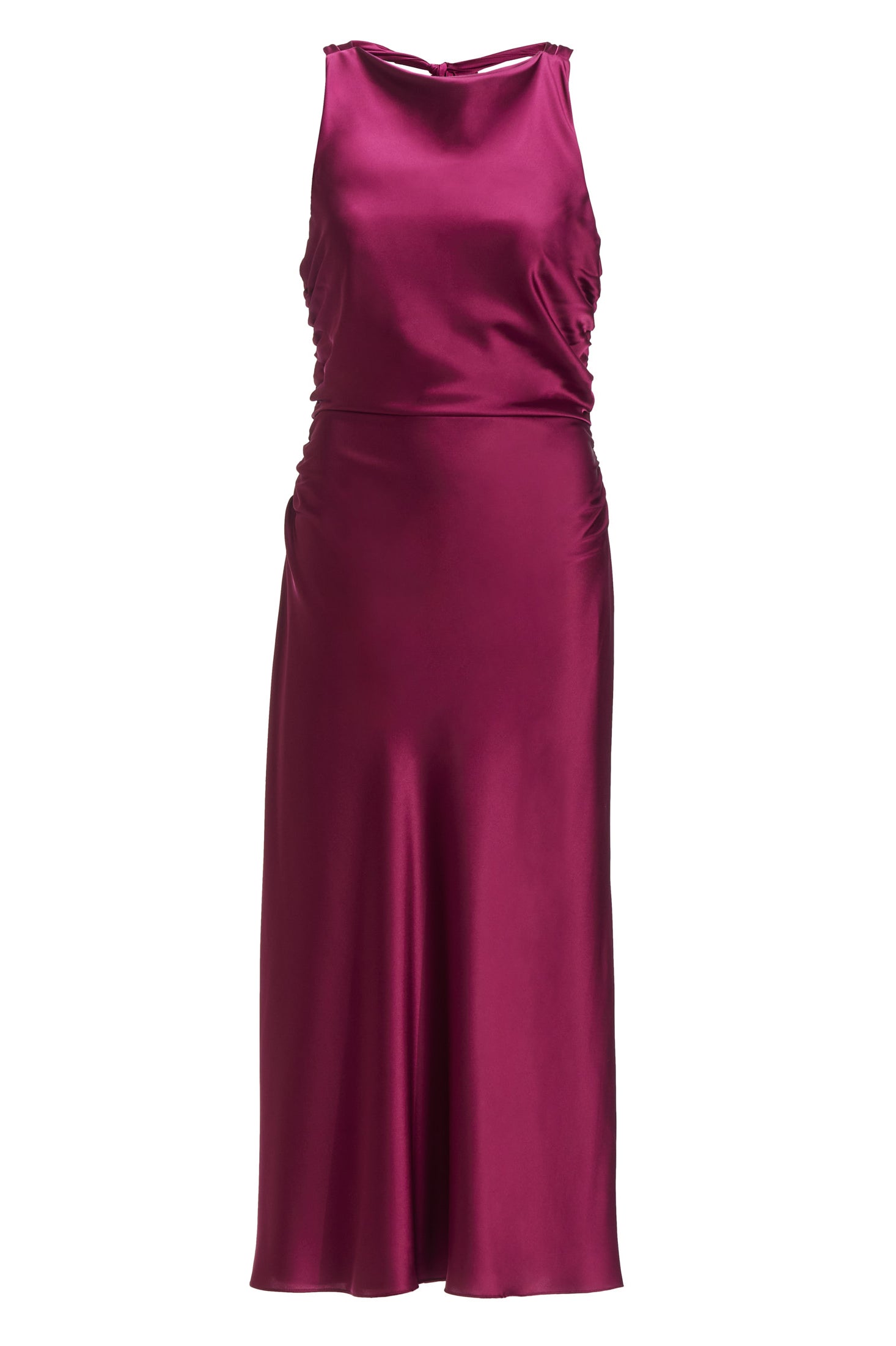 Midikleid aus Satin mit Rückenausschnitt