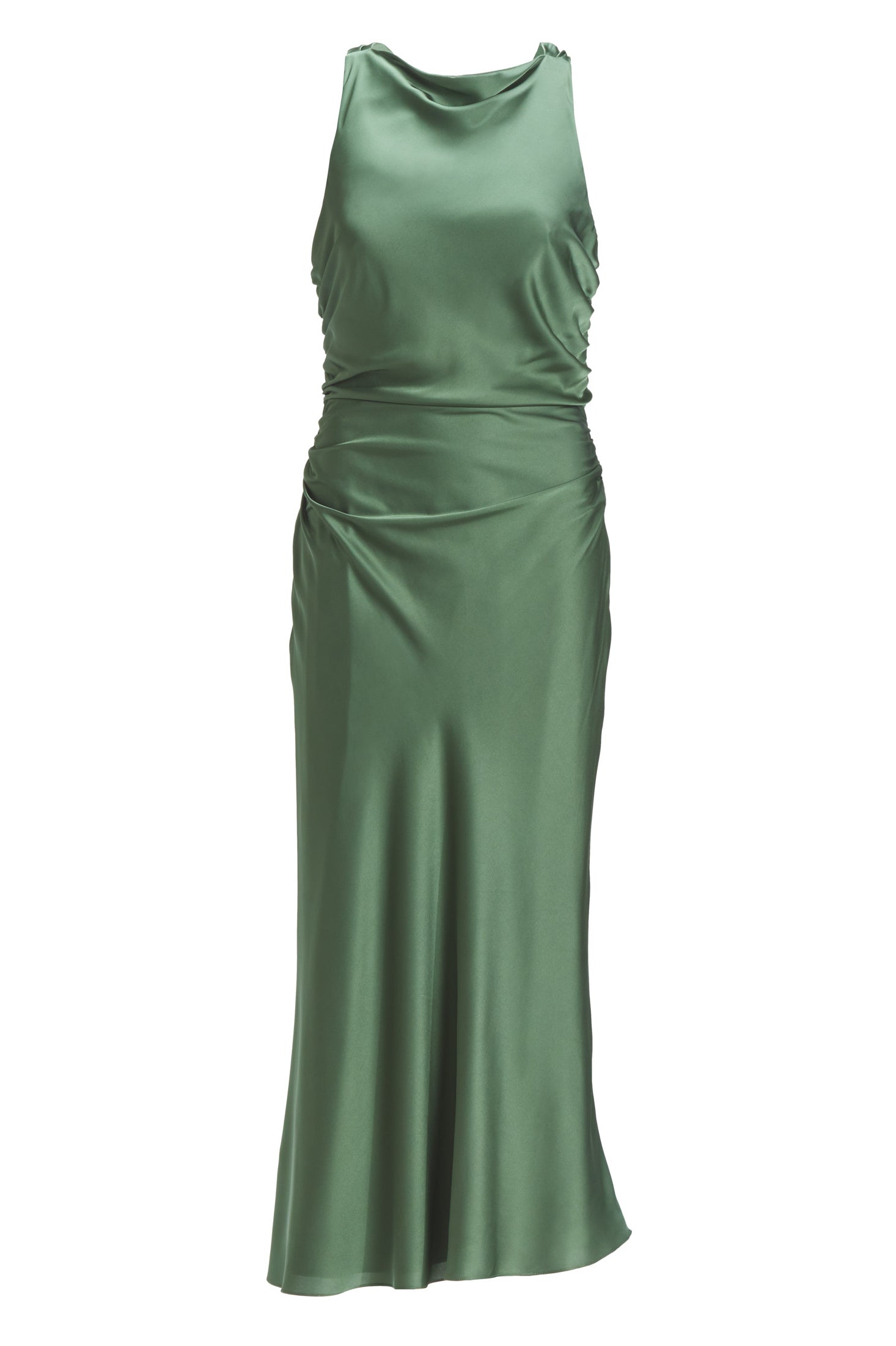 Midikleid aus Satin mit Rückenausschnitt