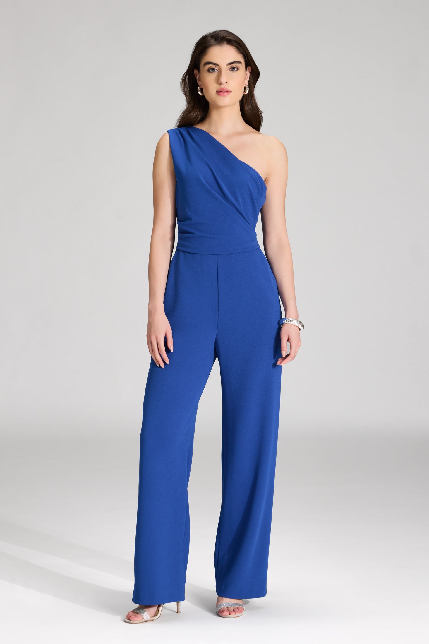 One-Shoulder Jumpsuit aus Crepe Jersey mit Drapierung