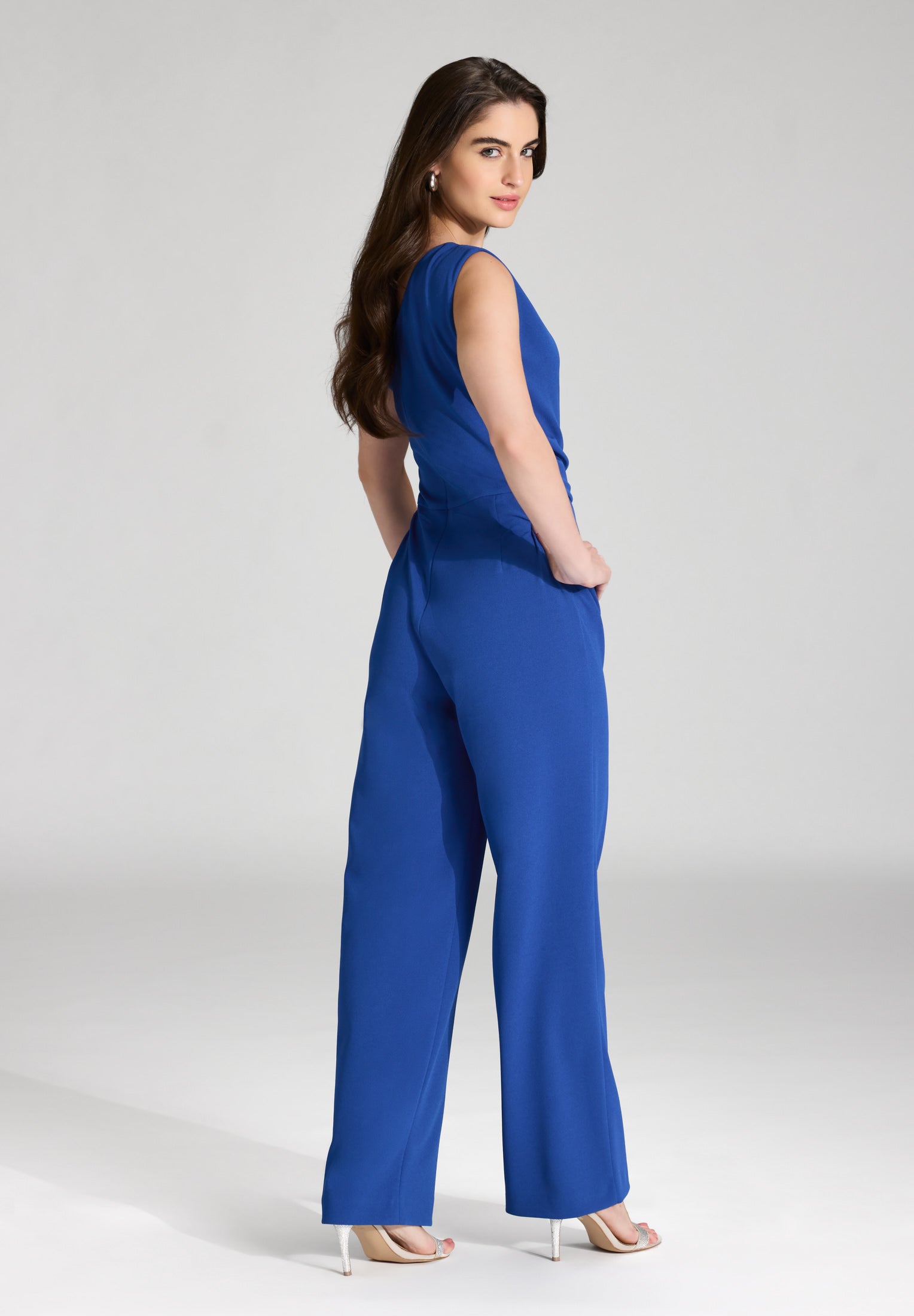 One-Shoulder Jumpsuit aus Crepe Jersey mit Drapierung