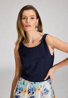 Cocktailkleid aus bedrucktem Twill mit Scuba Oberteil