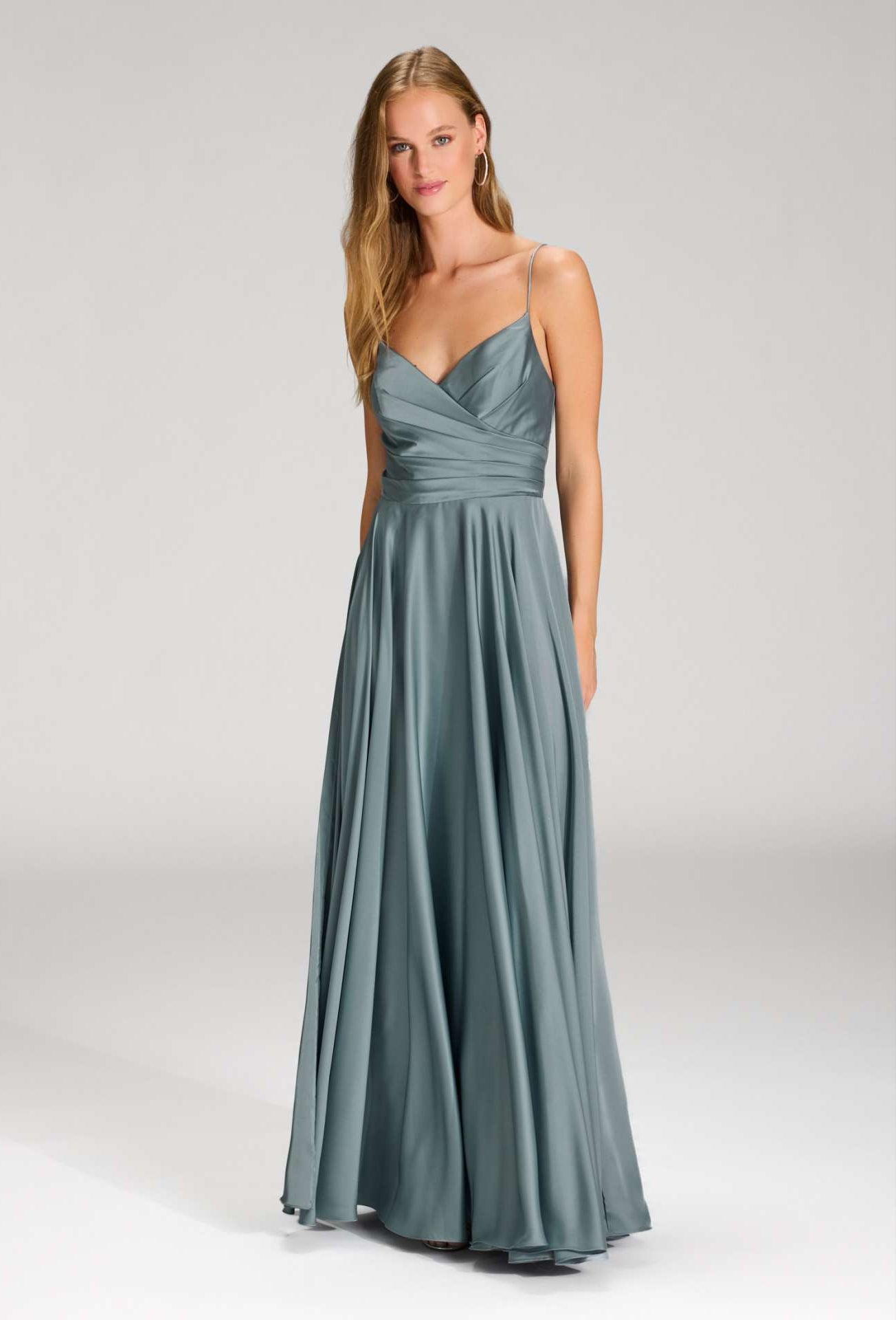 Satinkleid mit Schnürung am Rücken smoke blue