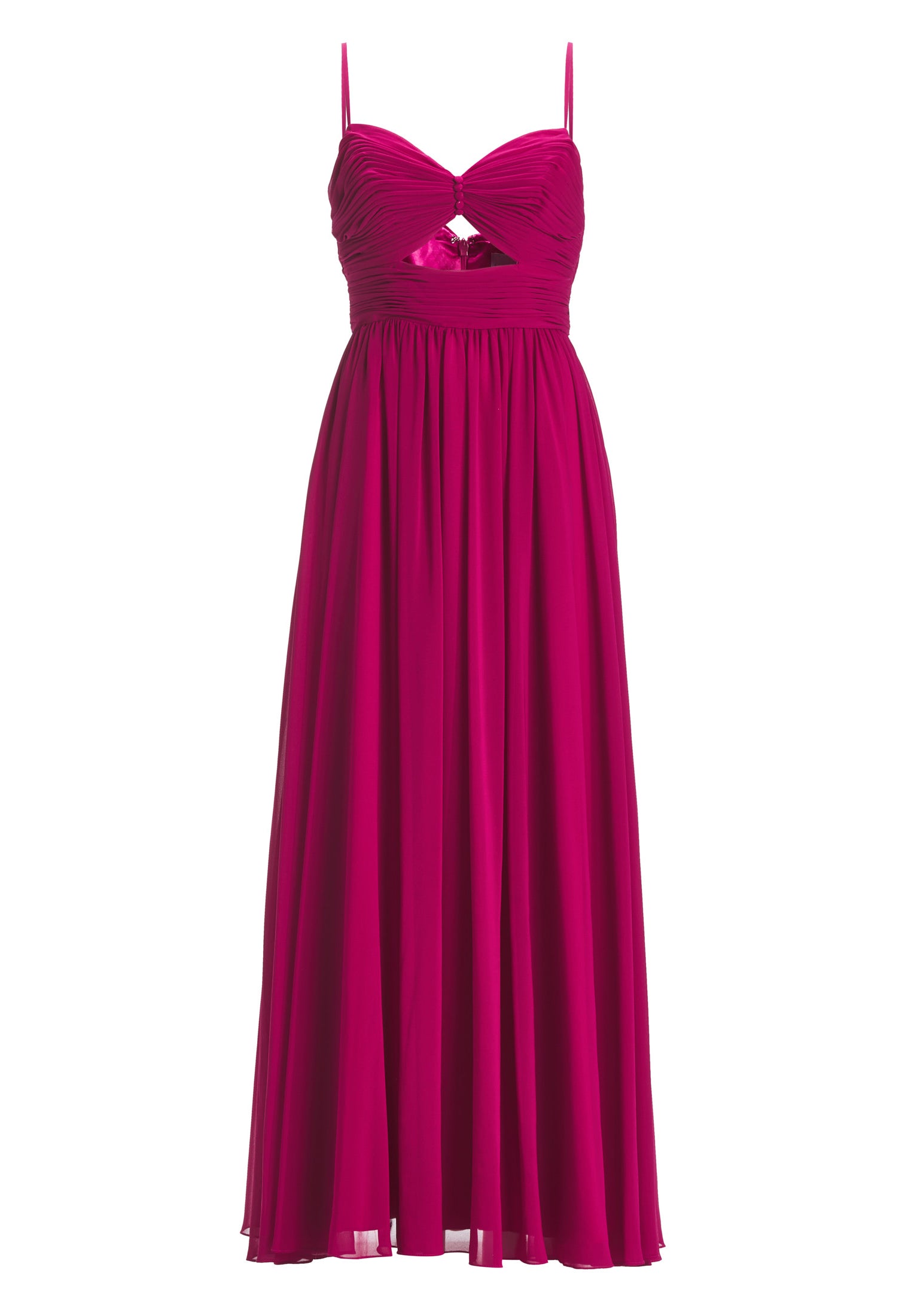 Chiffonkleid mit Cut-Out Detail und feiner Raffung