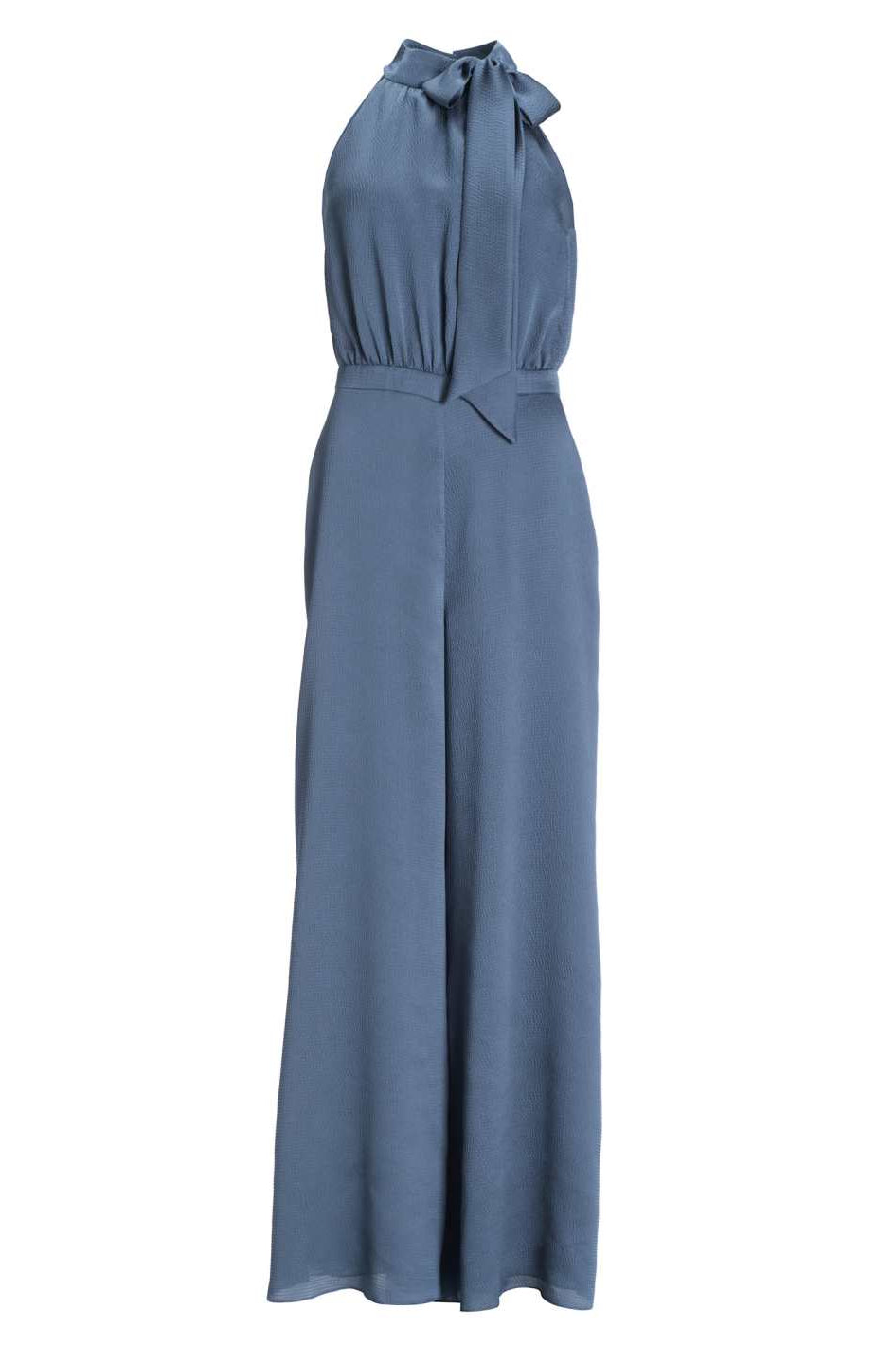 Jumpsuit mit Schluppe aus gehämmertem Satin