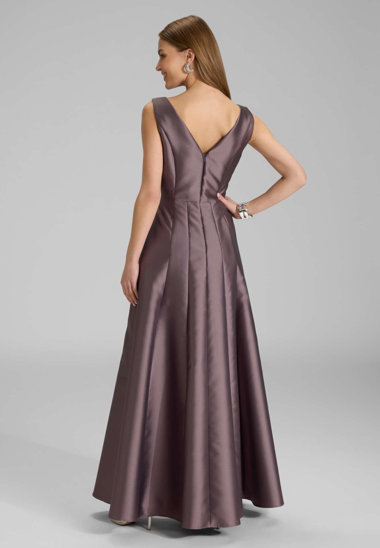 Abendkleid aus Twill mit Taschen