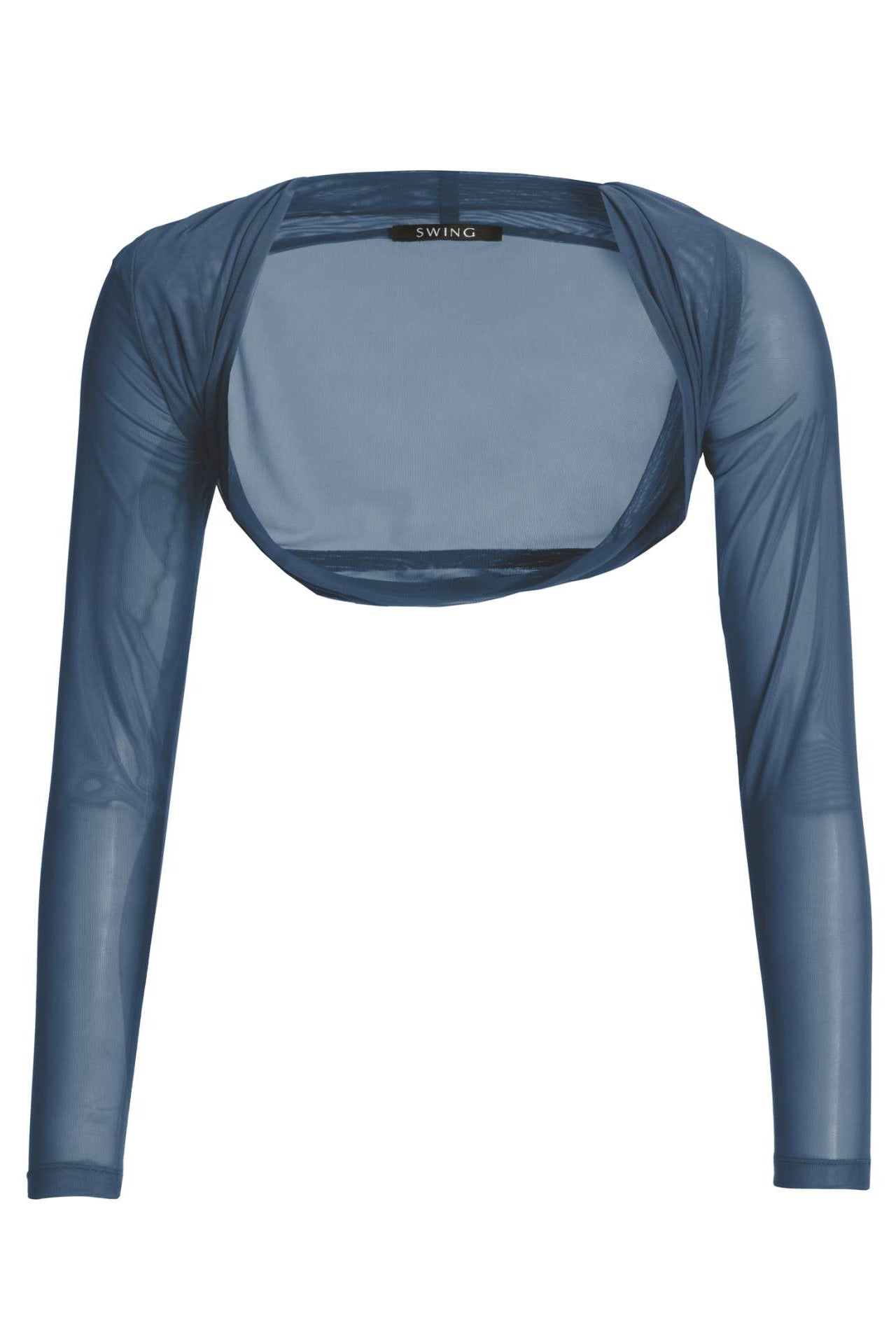 Bolero aus Mesh mit Raffblende