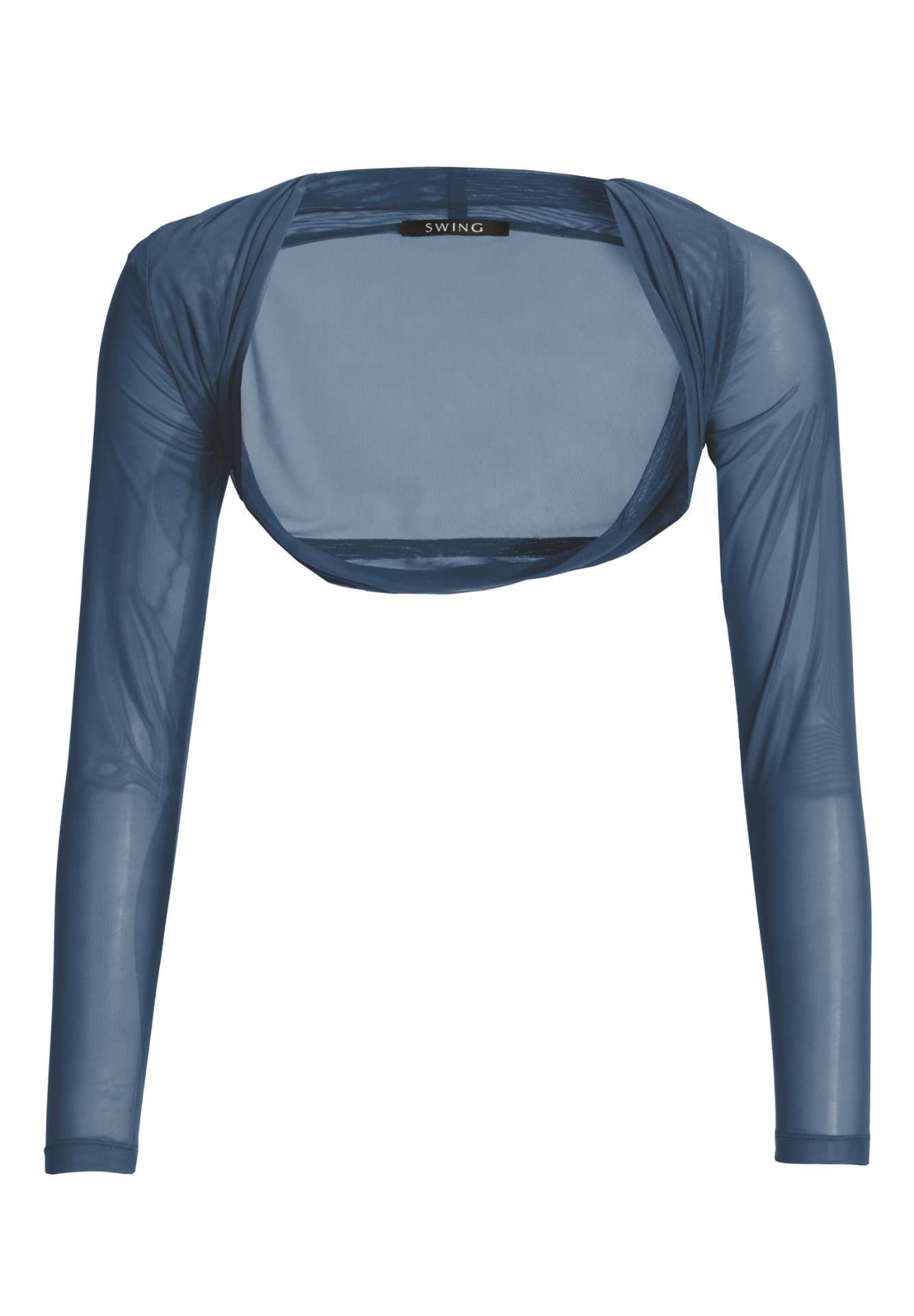 Bolero aus Mesh mit Raffblende