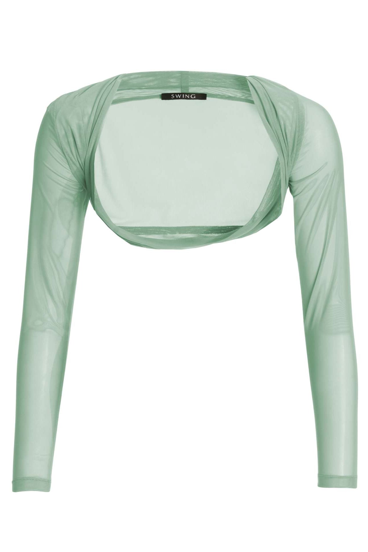 Bolero aus Mesh mit Raffblende