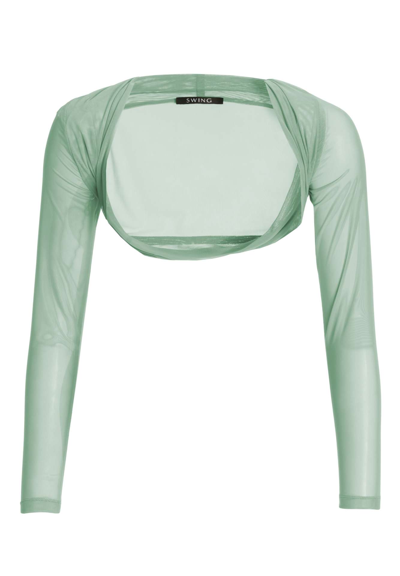 Bolero aus Mesh mit Raffblende