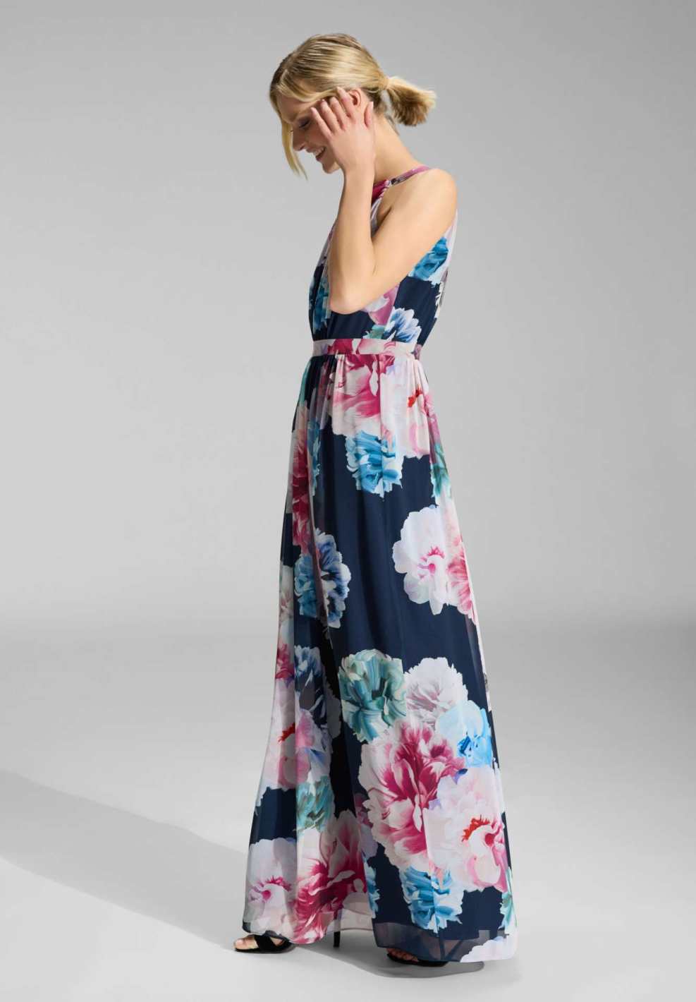 Abendkleid aus bedrucktem Chiffon