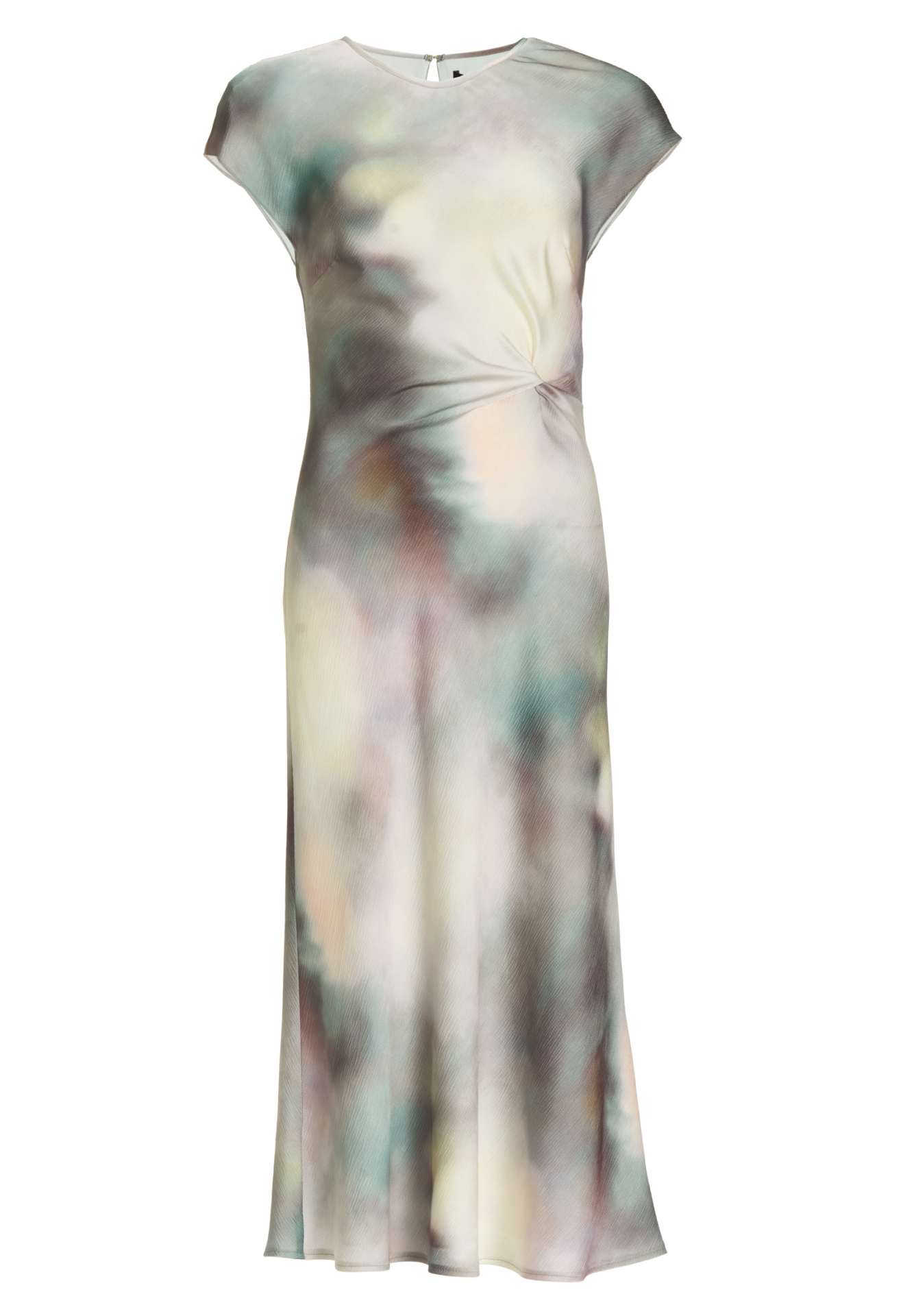 Slip Dress aus gehämmertem Satin mit abstraktem Druck