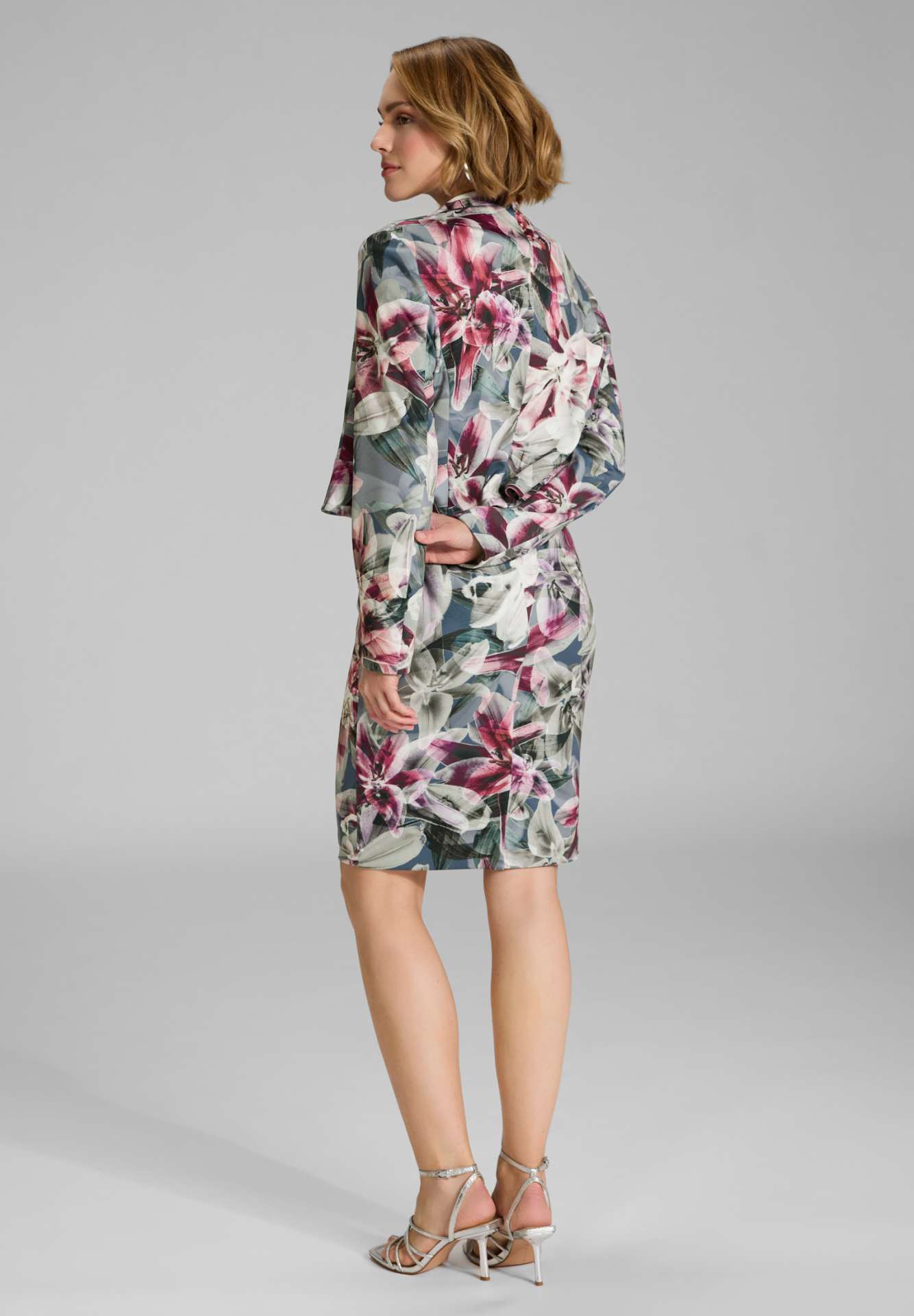 Bedruckter Scuba Blazer mit Wasserfall Kante