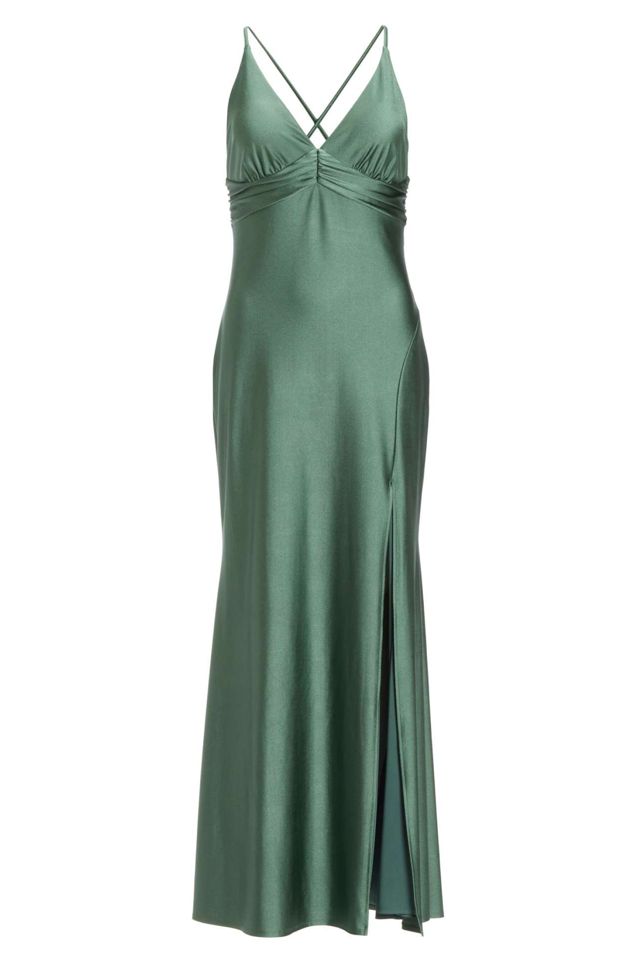 Abendkleid mit Knotendetail am Rücken aus Jersey Satin