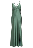 Abendkleid mit Knotendetail am Rücken aus Jersey Satin