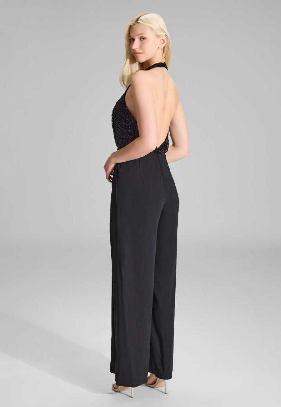 Jumpsuit mit besticktem Top aus Paillette